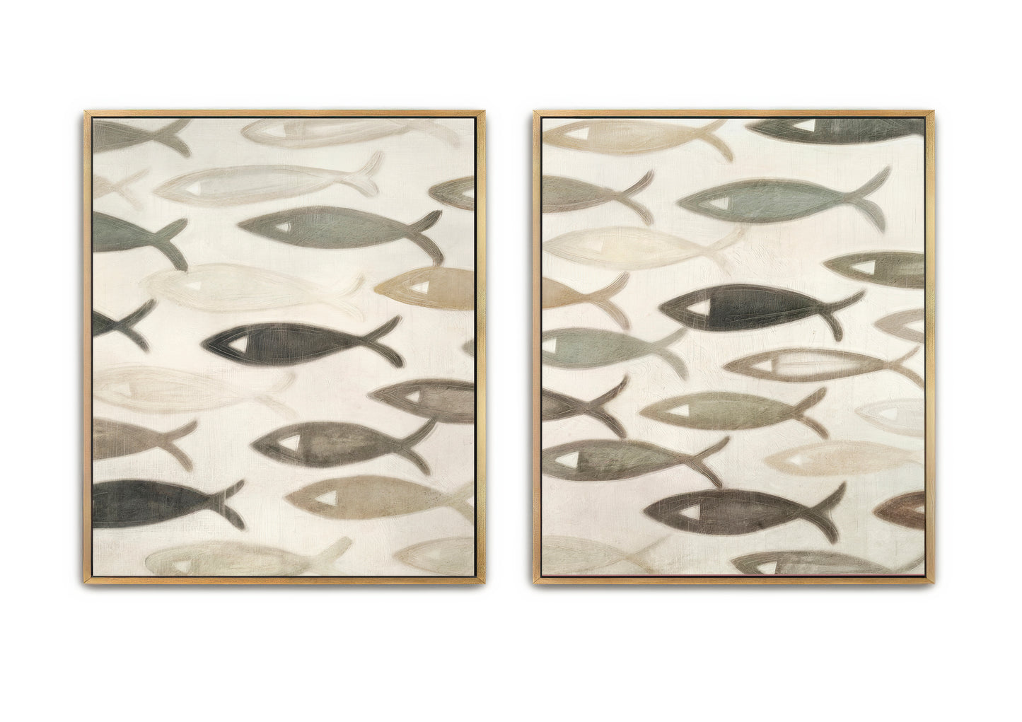 symbol of faith - christian fish ( set of two canvases)