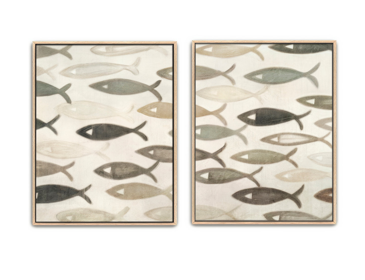 symbol of faith - christian fish ( set of two canvases)