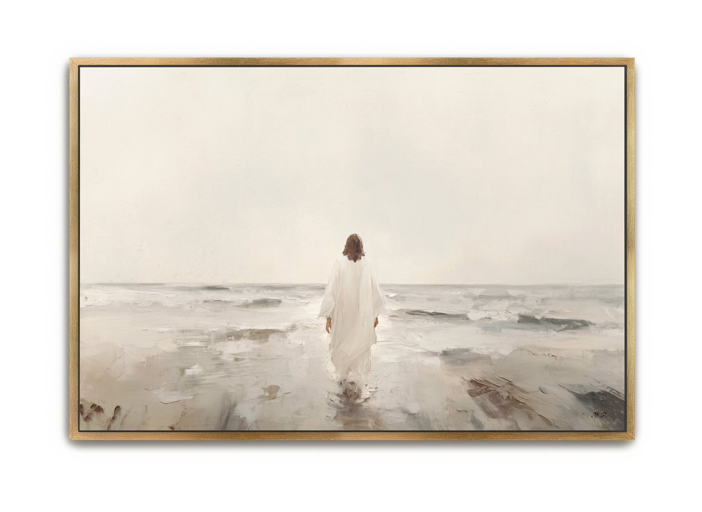 jesus walks on water - canvas