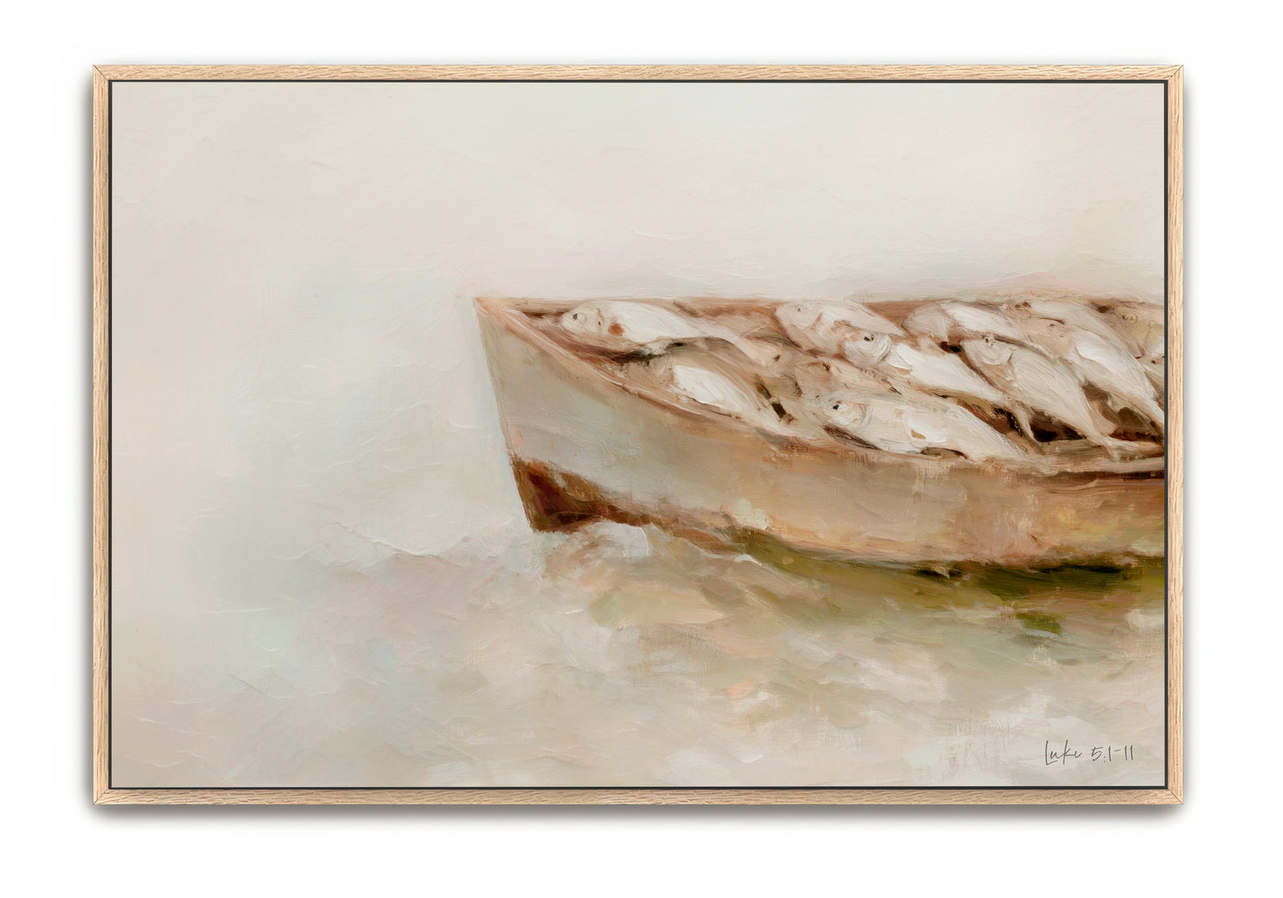 boat full of fish - canvas