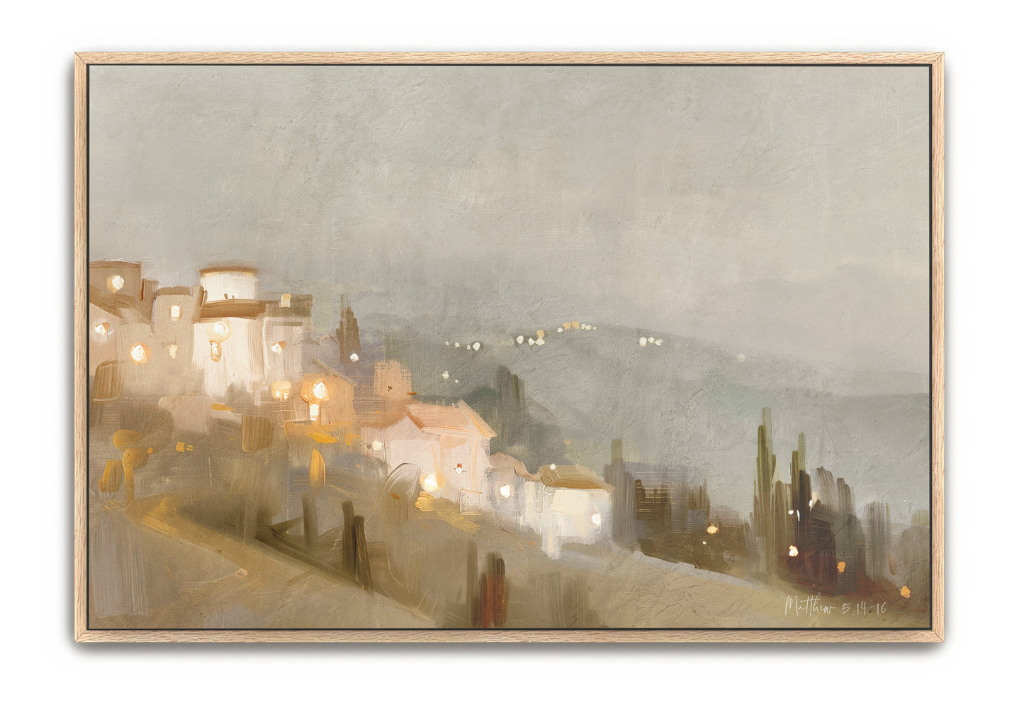 city on a hill - canvas
