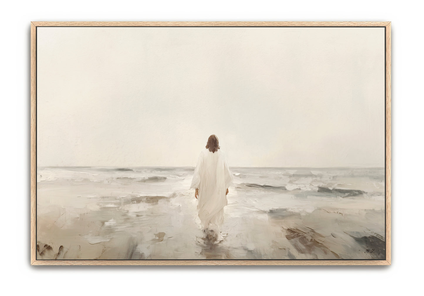 jesus walks on water - canvas