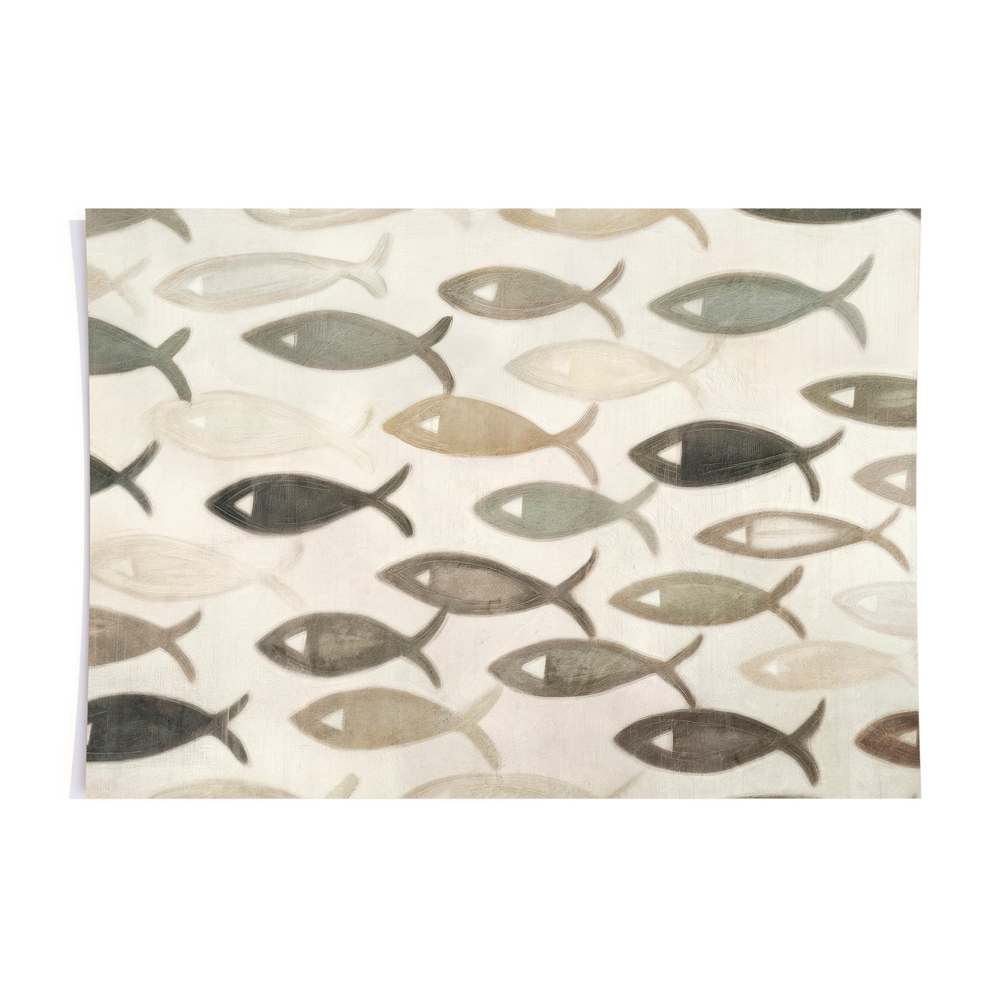 symbol of faith - christian fish, horizontal print