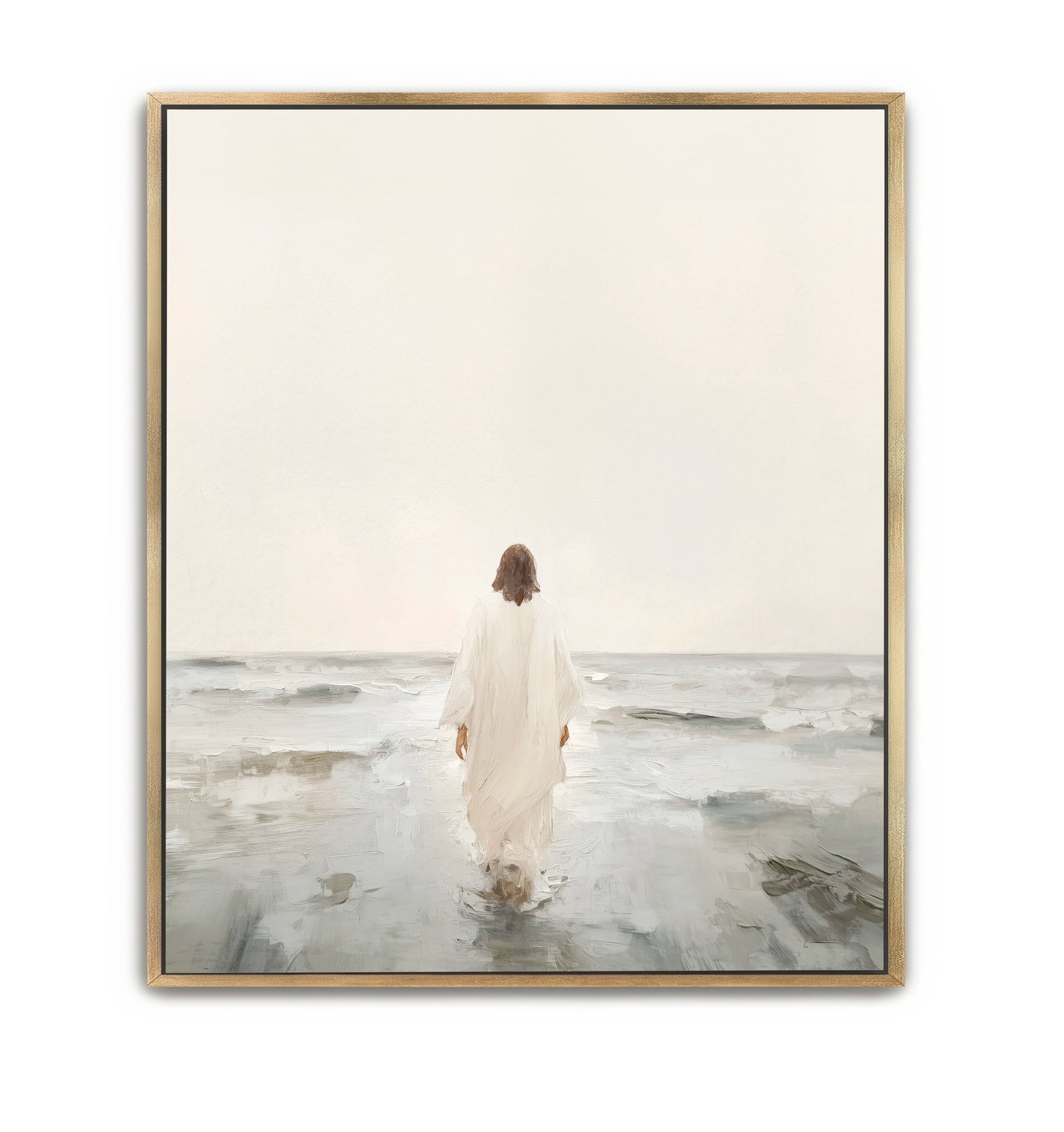 jesus walks on water - canvas