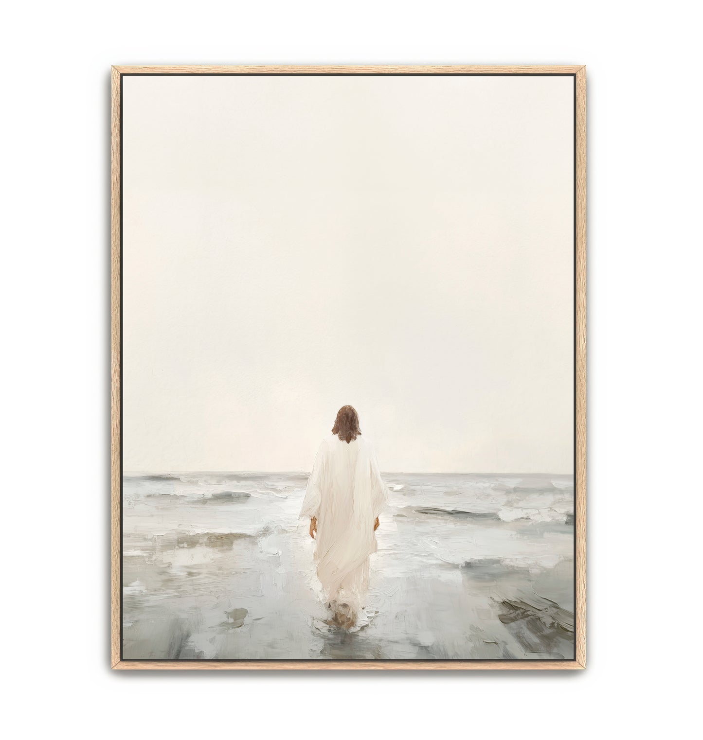 jesus walks on water - canvas
