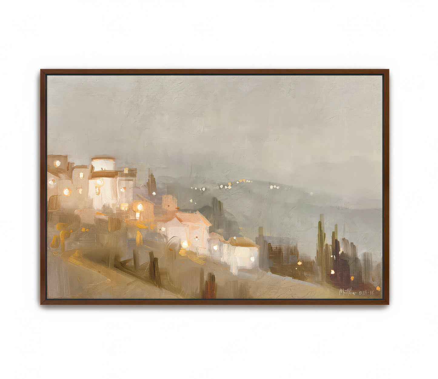 city on a hill - canvas
