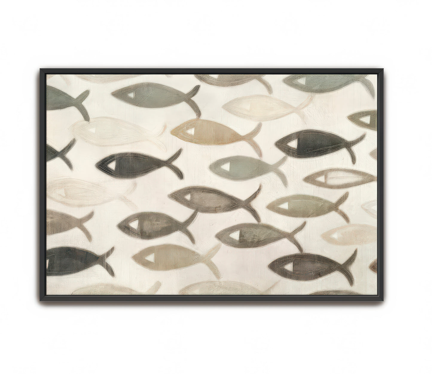 symbol of faith - christian fish - horizontal canvas