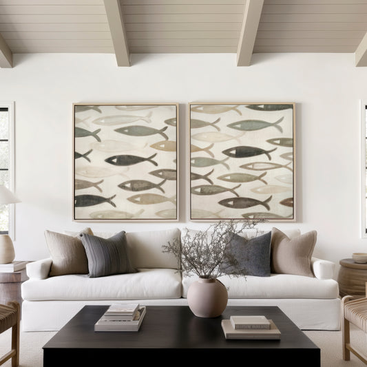 Symbol of Faith - Christian Fish ( Set of two canvases)