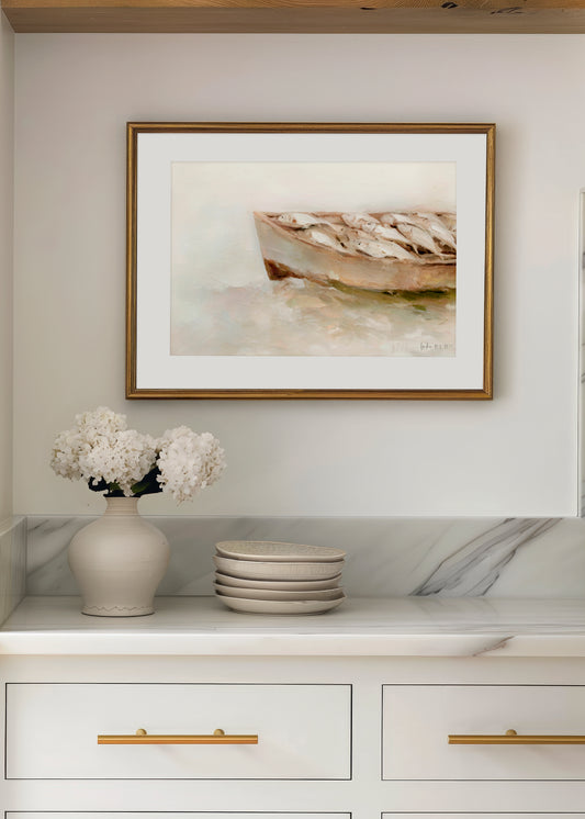 Boat full of Fish - print