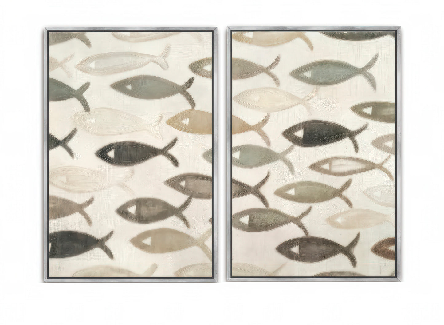 symbol of faith - christian fish ( set of two canvases)