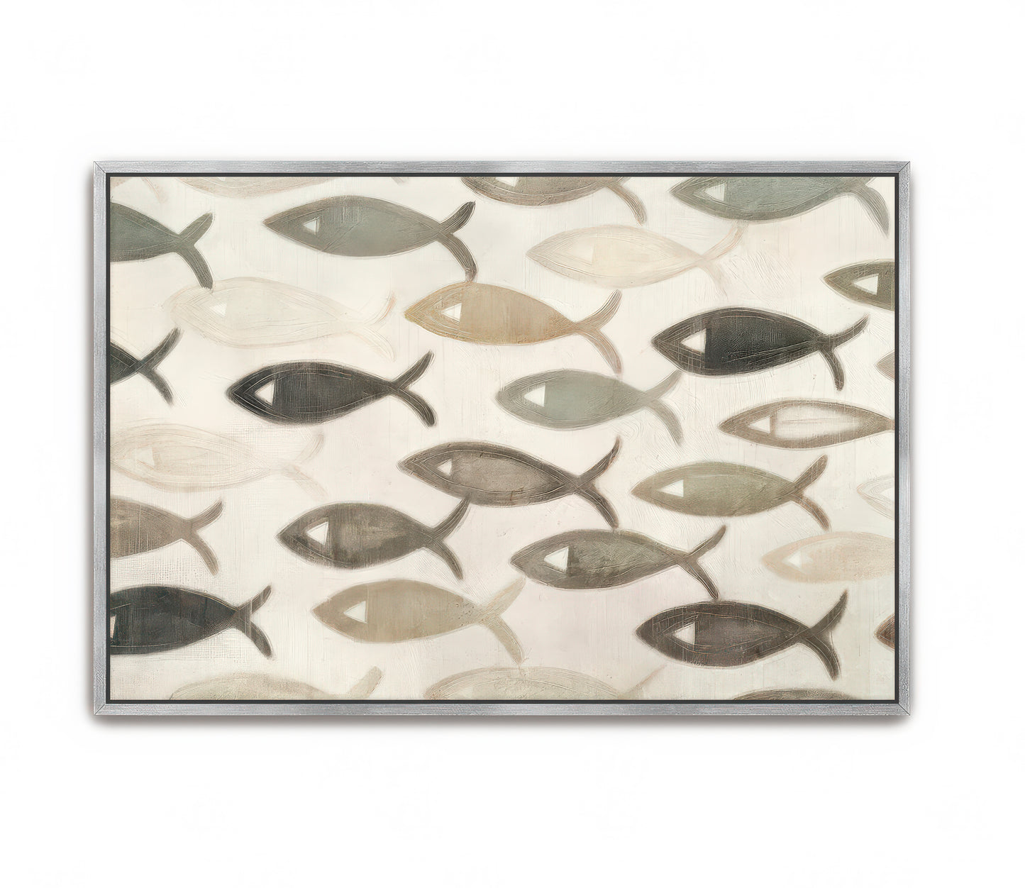 symbol of faith - christian fish - horizontal canvas
