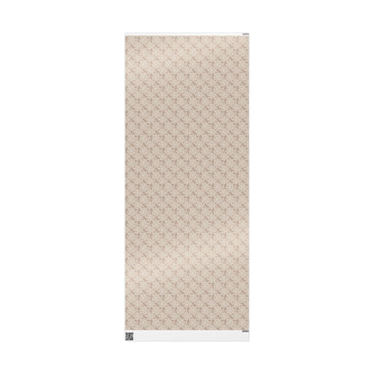 Copy of Neutral Botanical Wrapping Paper | Roll, Beige Floral Pinecone Pattern