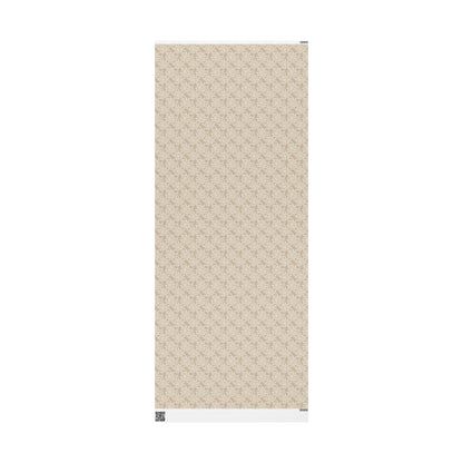 Neutral Botanical Wrapping Paper | Roll, Beige Floral Pinecone Pattern