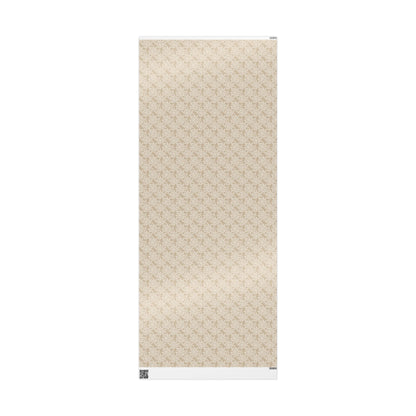 Neutral Botanical Wrapping Paper | Roll, Beige Floral Pinecone Pattern