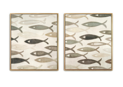 Symbol of Faith - Christian Fish ( Set of two canvases)