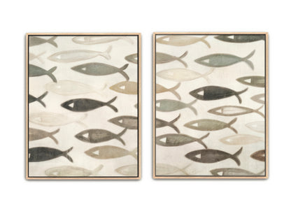 Symbol of Faith - Christian Fish ( Set of two canvases)