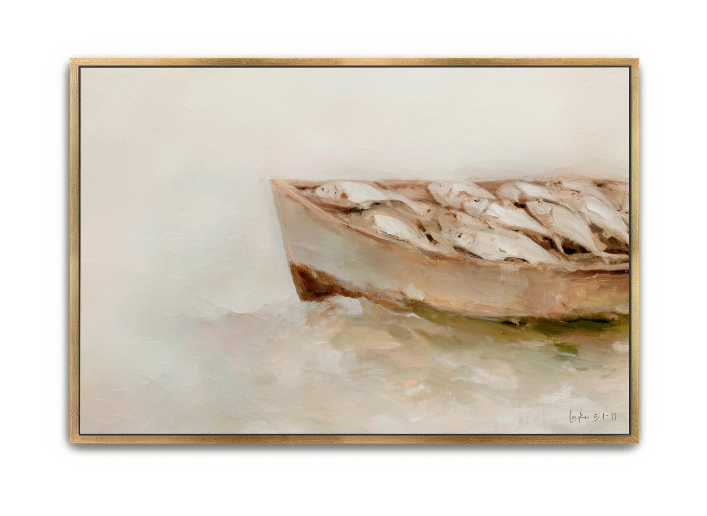 boat full of fish - canvas