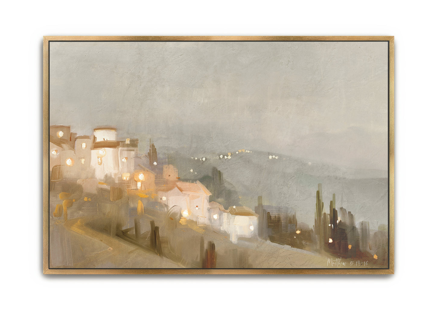 city on a hill - canvas