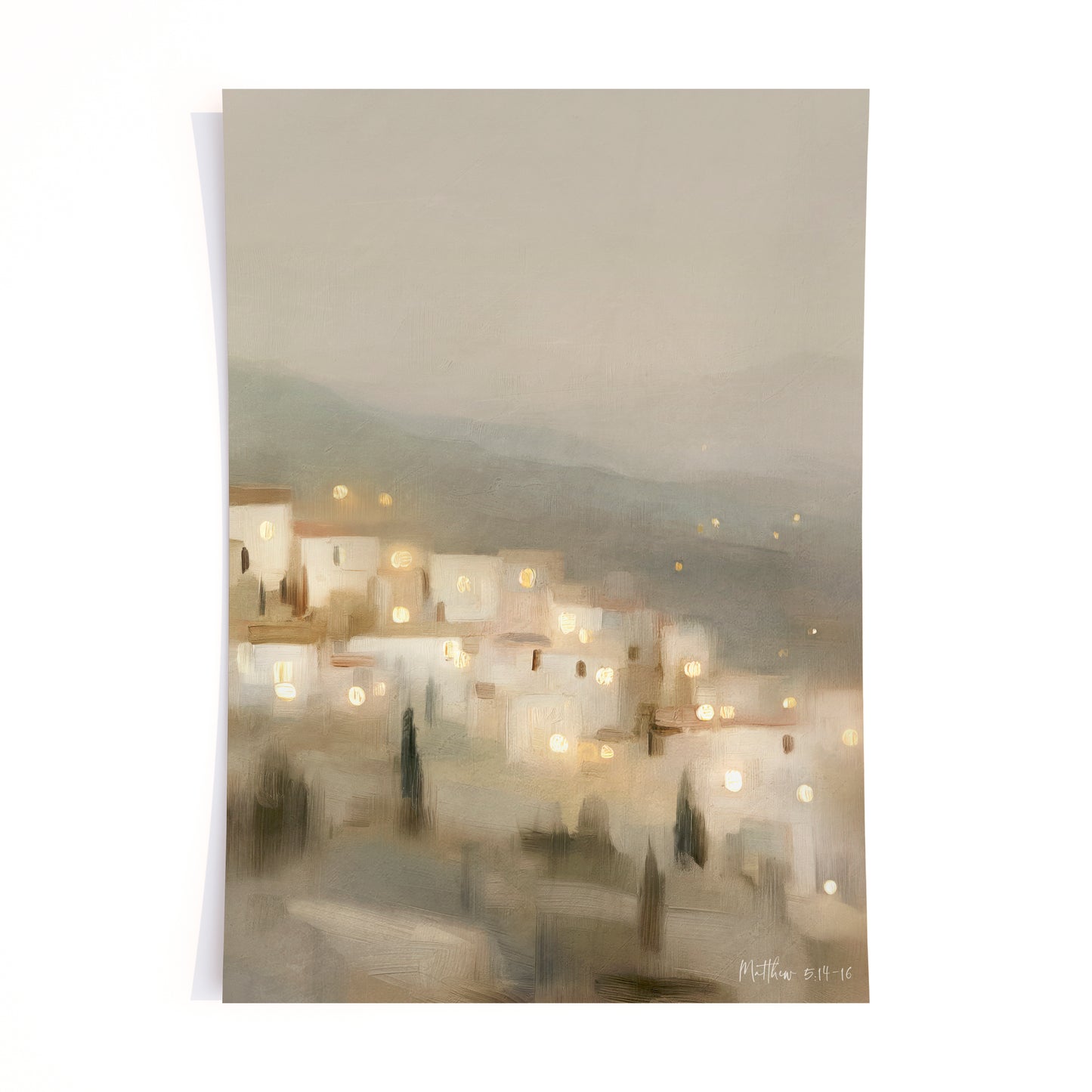 city on a hill 2- (vertical) print