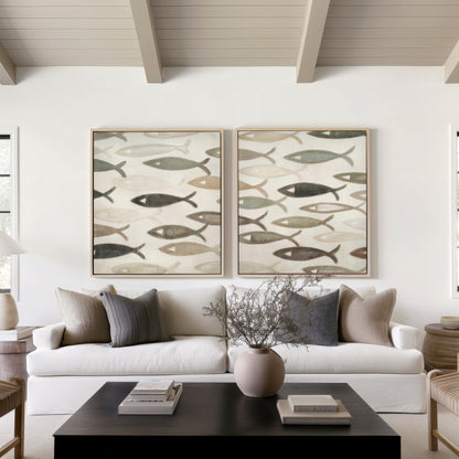 Symbol of Faith - Christian Fish ( Set of two canvases)