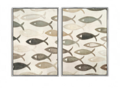 Symbol of Faith - Christian Fish ( Set of two canvases)